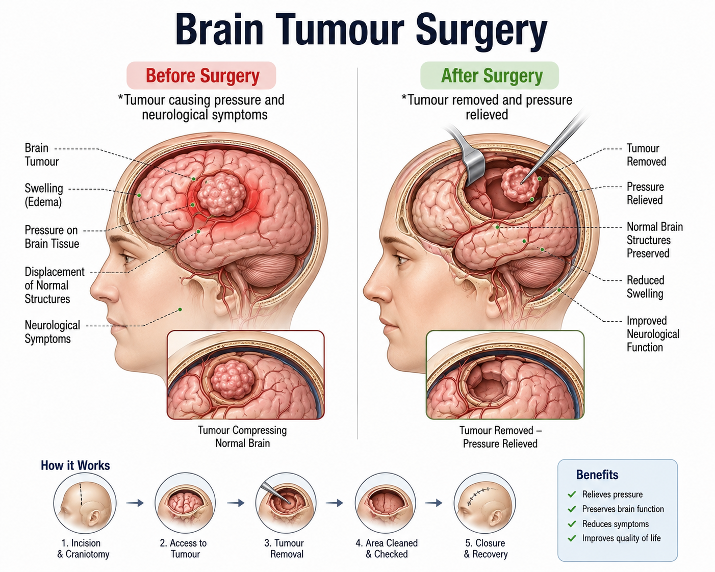 Brain Tumour Surgery — anatomy diagram